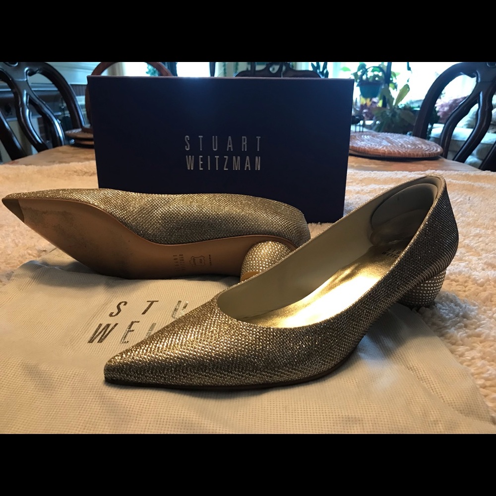 Stuart Weitzman Pocoglobe Platinum Noir Size 9N